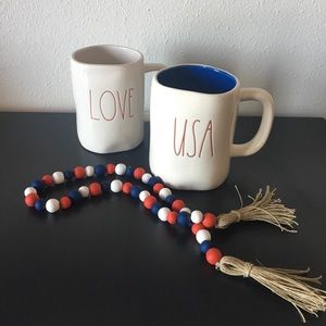 Red White & Blue farmhouse bead garland